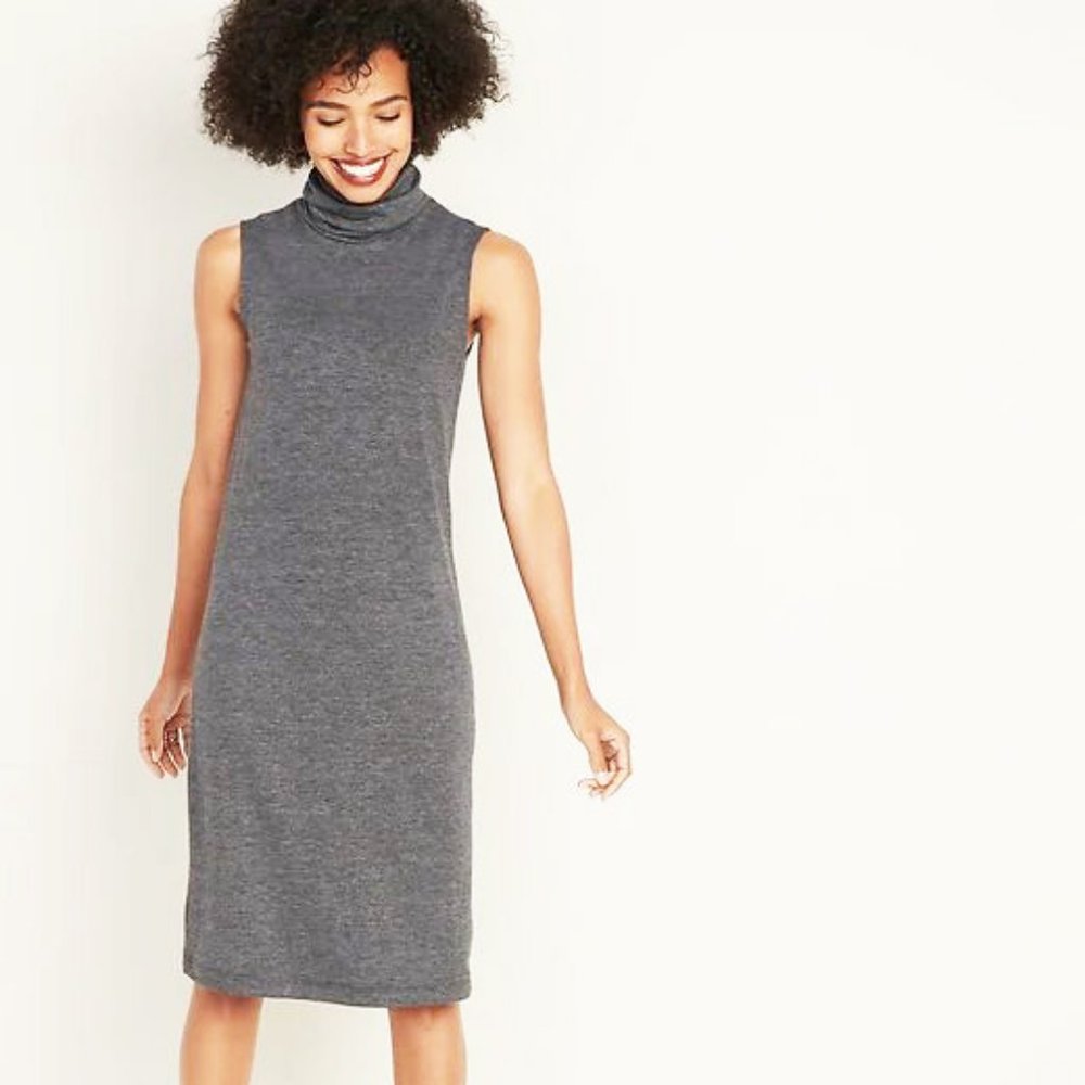 bebe - Sleeveless Turtleneck Jersey Shift Dress